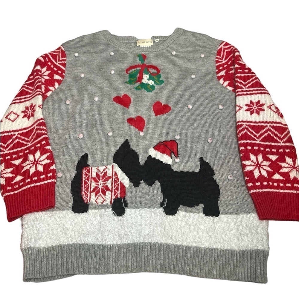 Scottie Dog Jeffrey Banks‎ Christmas Sweater Size Small/Medium